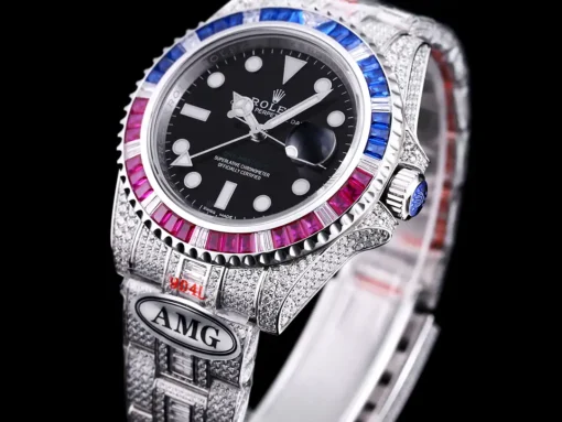 Rolex Replica Submariner Iced Out 126710BLRO Black Dial