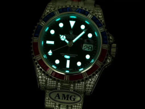 Best Fake Rolex Submariner Iced Out 126710BLRO Black Dial