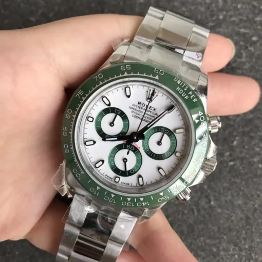 Fake Rolex Super Universe Chronograph Daytona 116500 Green Bezel