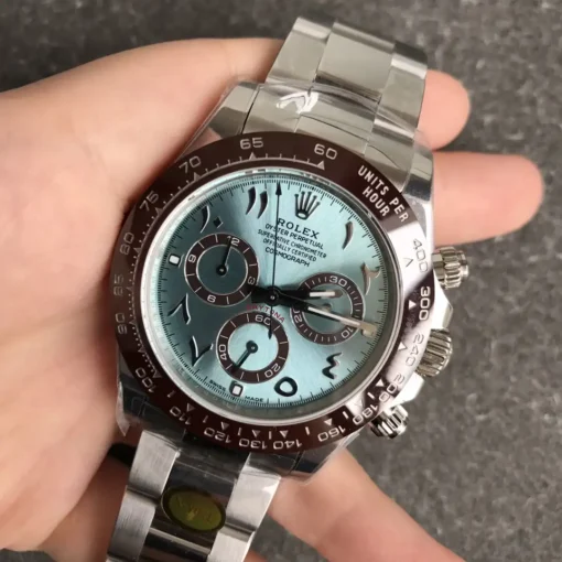 Fake Rolex Super Universe Chronograph Daytona 116506 Ice Blue Arabic Dial