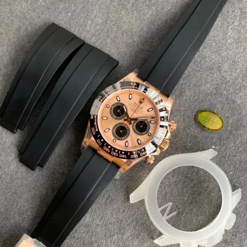 Rolex Clone Watches Super Universe Chronograph Daytona 116515 Rose Gold Dial
