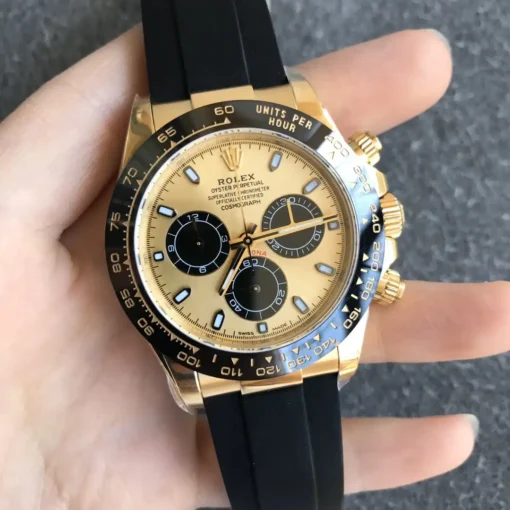Rolex Replica Super Universe Chronograph Daytona 116518 Golden & Bright Black Dial