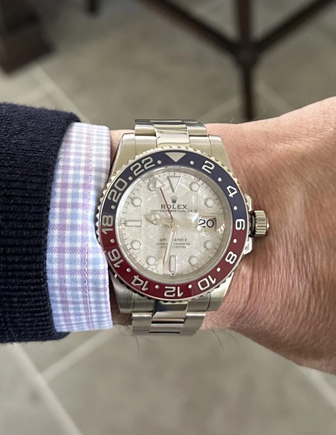Replica GMT-Master II Meteorite Dial 126719BLRO “Superman” Oyster photo review