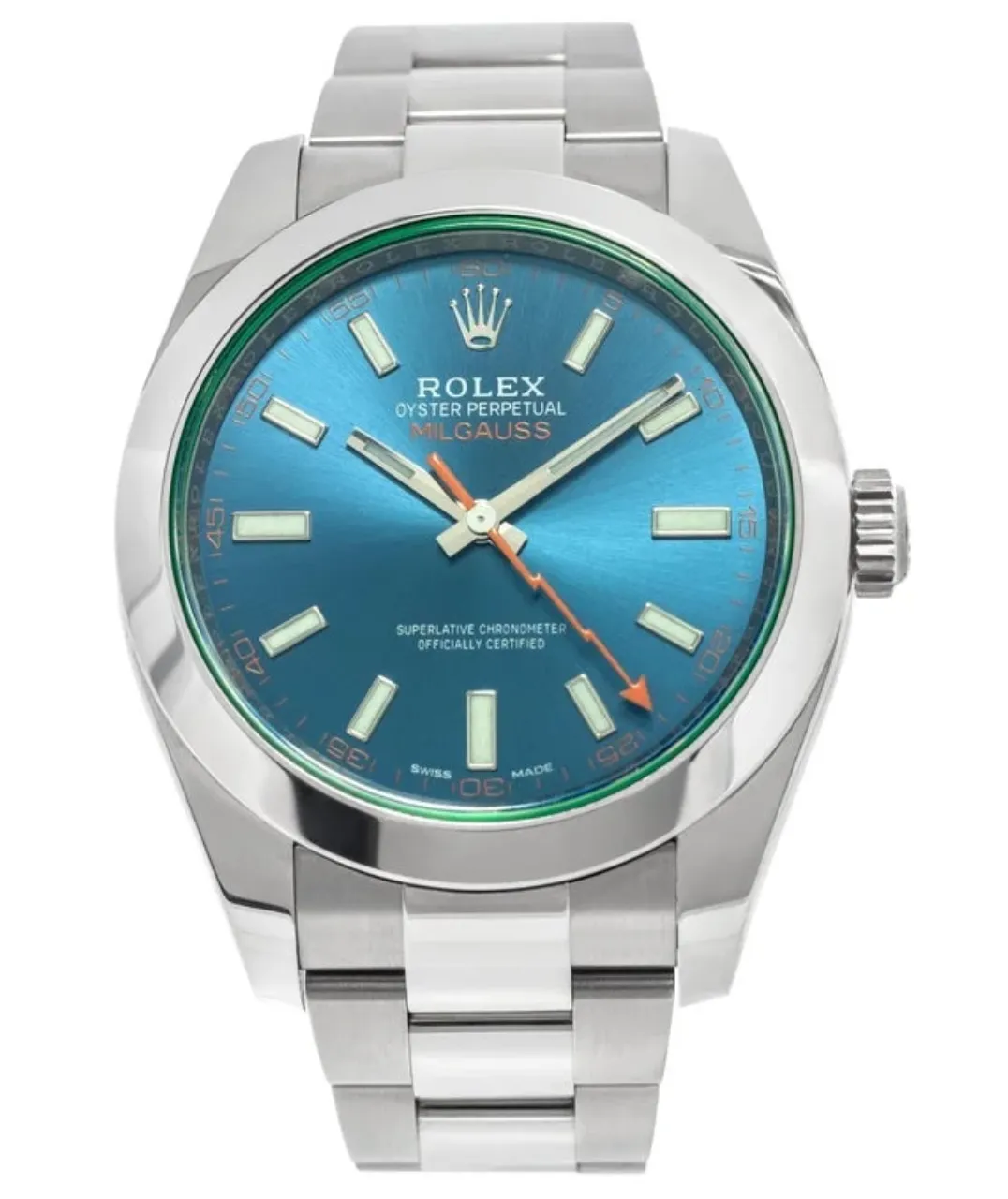 Super Clone Rolex Milgauss Z Blue dial 40mm with Oyster bracelet