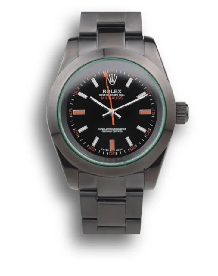 Super Clone Rolex Milgauss Black dial 40mm Black Case Oyster Bracelet