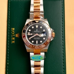 Replica Rolex GMT-Master II 40mm Black Dial 126711CHNR Root Beer Close-Up Focus