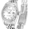 Replica Rolex Lady-Datejust 79174 26mm White Mother of Pearl Dial Close-Up Focus