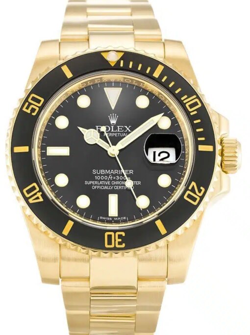 Replica Rolex Submariner 116618LN 40mm Black Dial Face Detail
