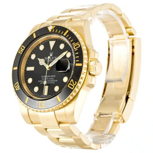 Replica Rolex Submariner 116618LN 40mm Black Dial Close-Up Focus