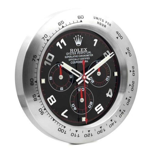 Replica Rolex WALL CLOCK – DAYTONA BLACK/SILVER