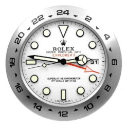 Replica Rolex WALL CLOCK – EXPLORER 2 WHITE Face Detail