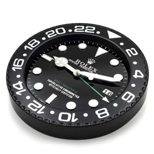 Replica Rolex WALL CLOCK – GMT MASTER II BLACK Face Detail