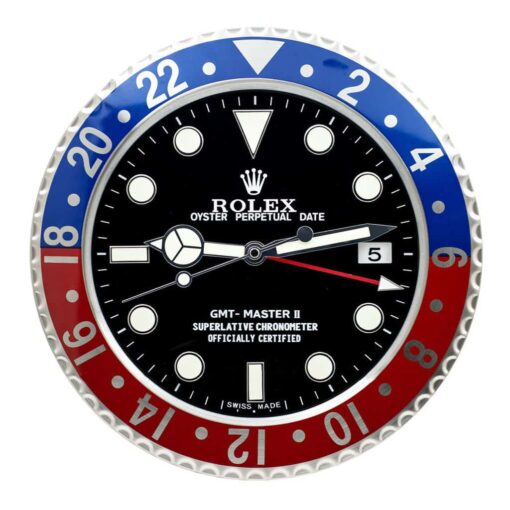 Replica Rolex WALL CLOCK – GMT MASTER II ‘PEPSI’ EDITION Face Detail