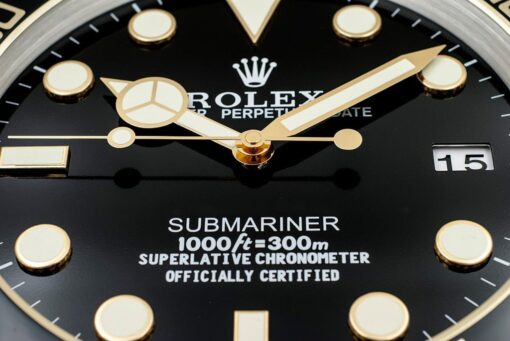 Replica Rolex WALL CLOCK – “XL” SUBMARINER BLACK/GOLD Material View