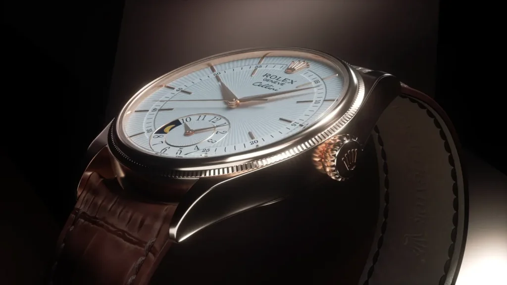 Rolex Cellini White dial Golden Case with Leather Strap