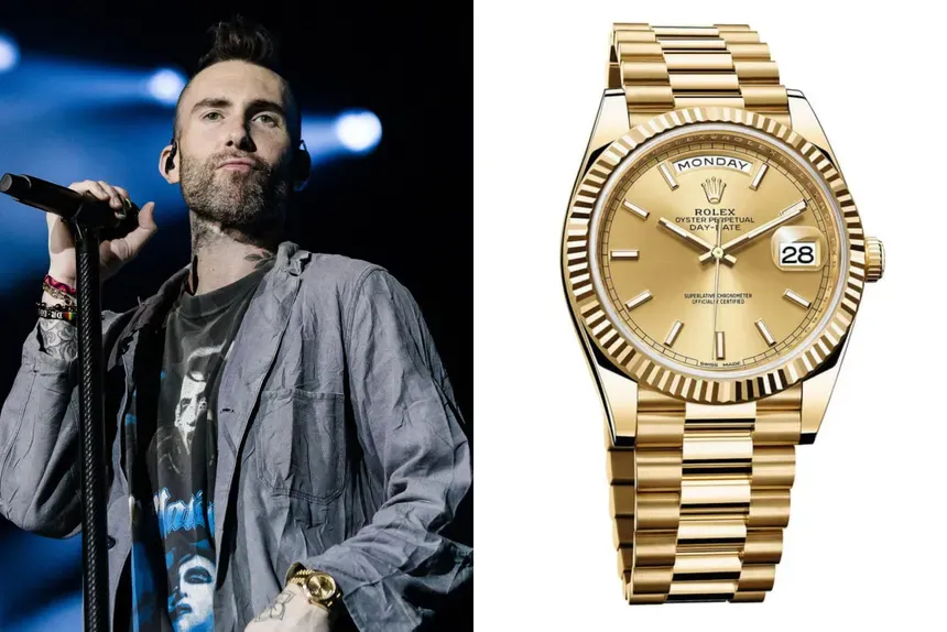 Adam Levine Rolex Day Date Gold Dial