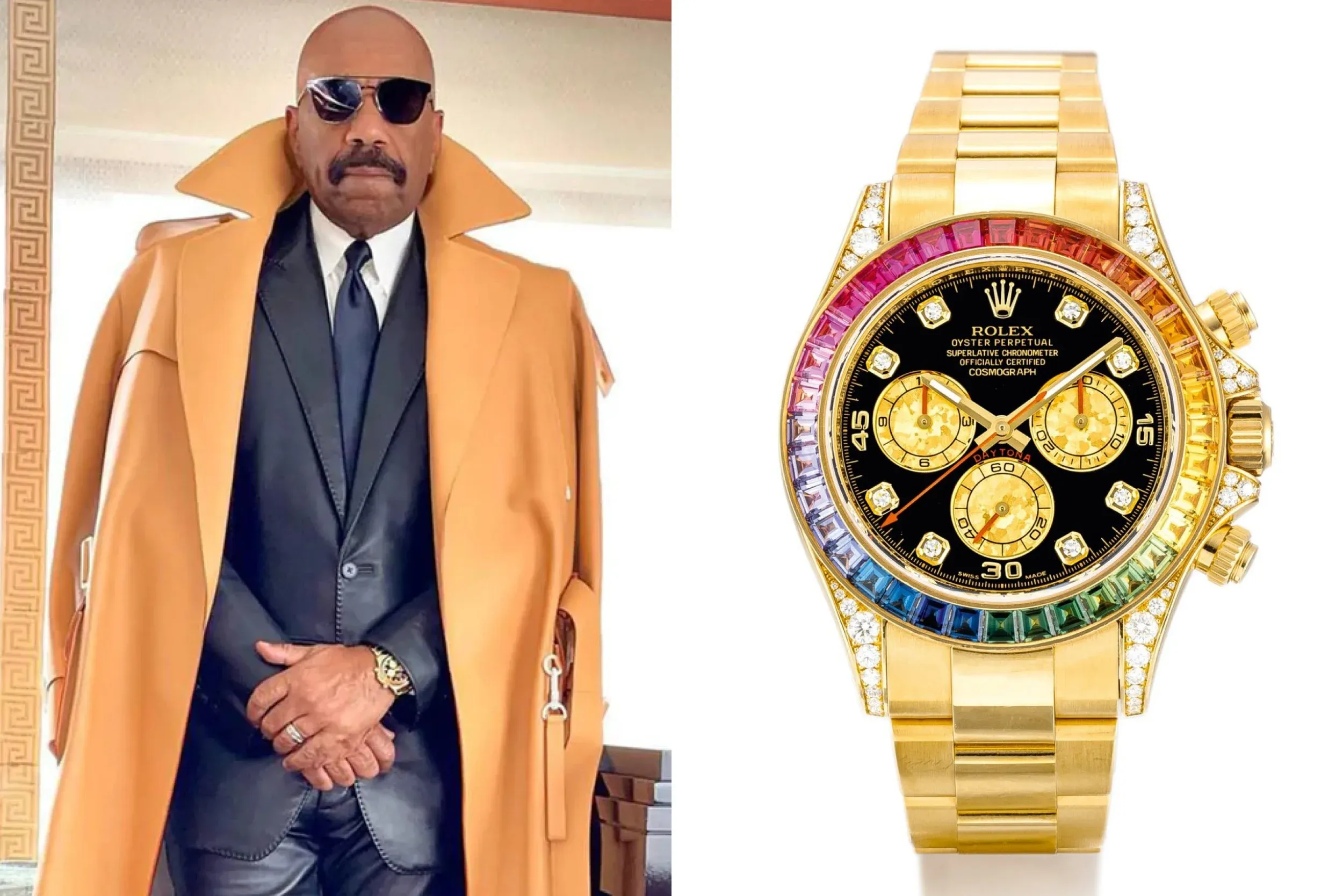 Steve Harvey Rolex Daytona Rainbow Yellow Gold
