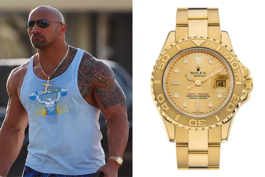 The Rock Rolex Yacht Master Gold Dial