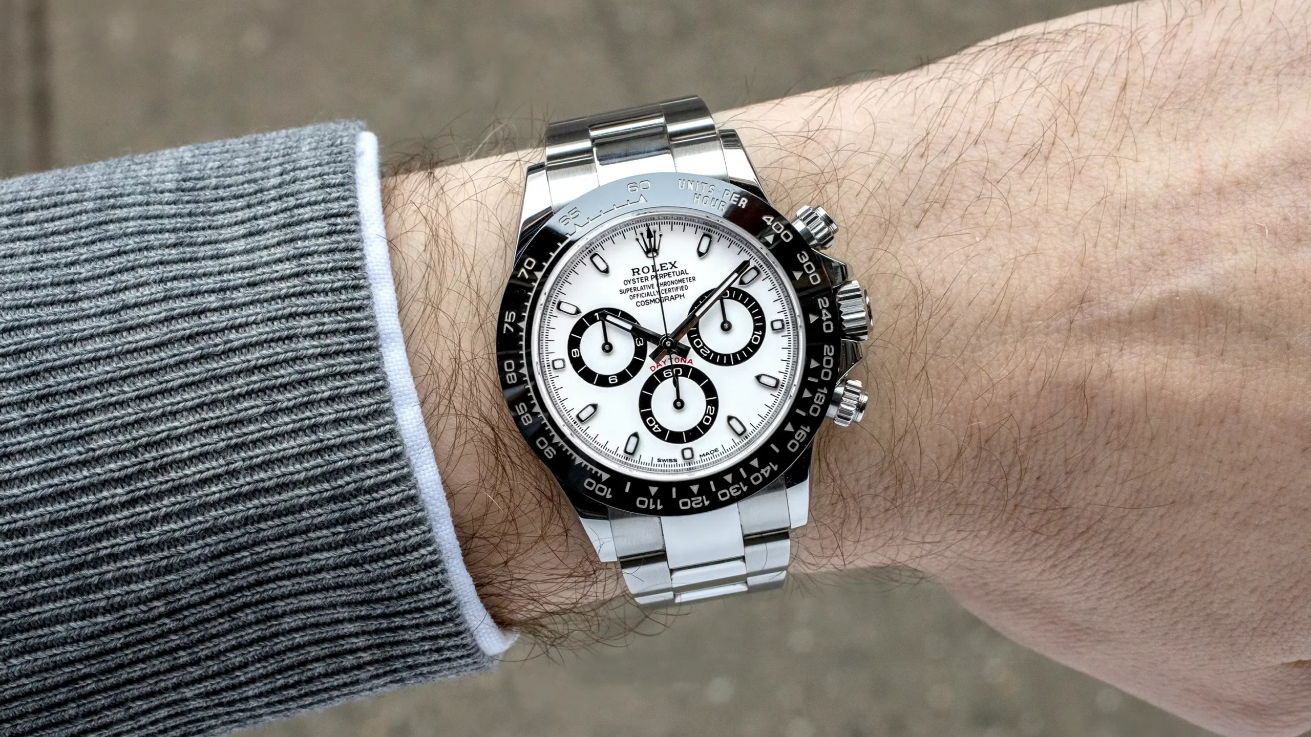 Super Clone Rolex Daytona 116500 White Dial Black Bezel