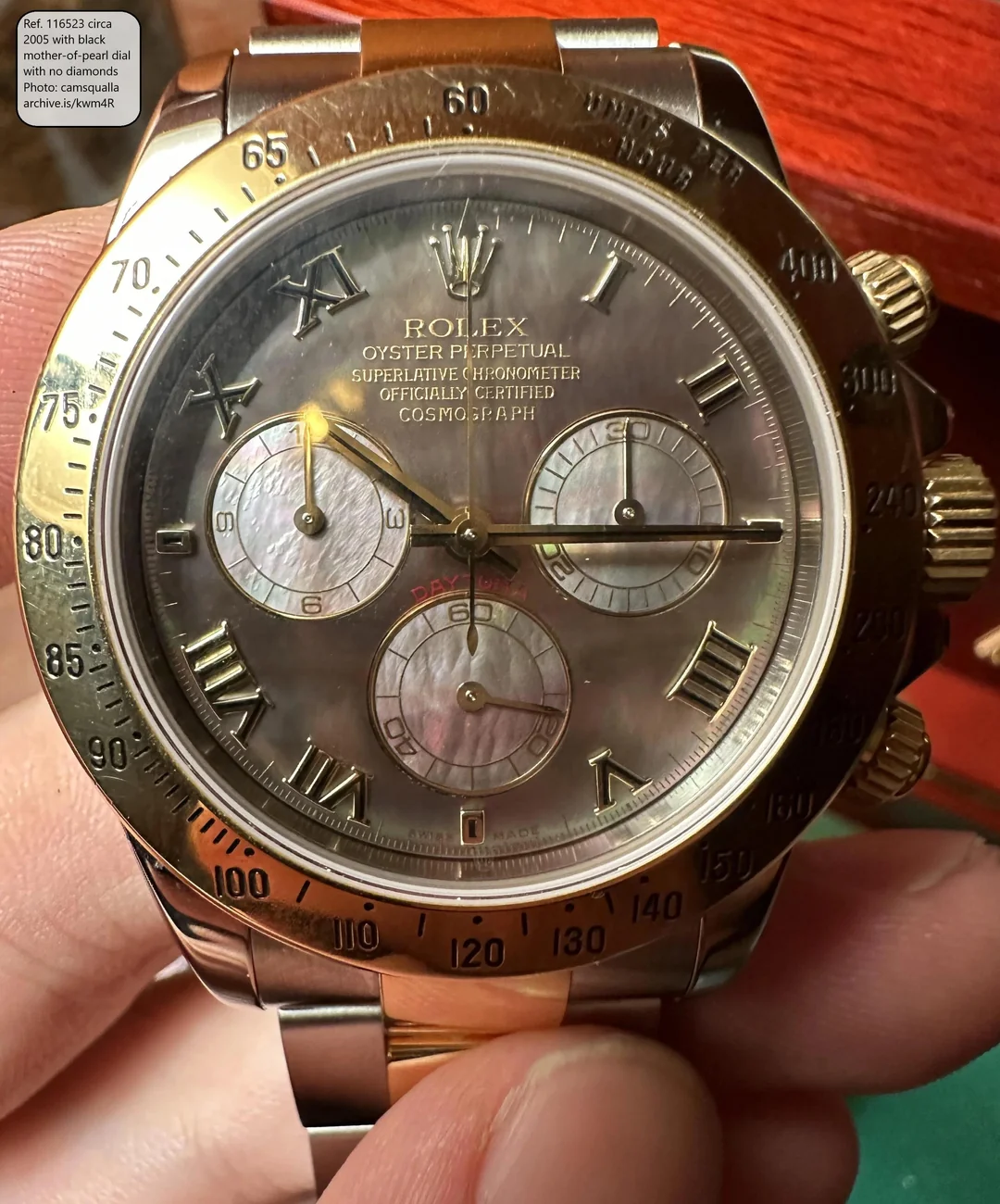 Daytona 40mm Dial Black Mother of Pearl 116523 photo review